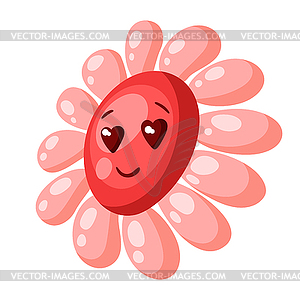 Cute flower in love. Valentine Day symbol - vector clipart / vector image