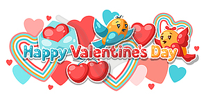 Happy Valentine Day greeting card - vector image