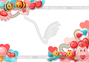 Happy Valentine Day greeting card - vector image