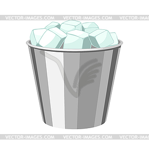 Ice bucket for cooling bottles - color vector clipart