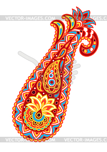 Индийская этническая орнамент Пейсли - векторное изображение клипарта
