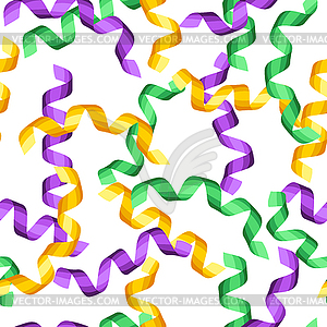 Seamless pattern with serpentine in Mardi Gras - vector image