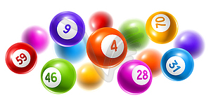 Бинго или лотереи цветные шарики - векторное изображение EPS