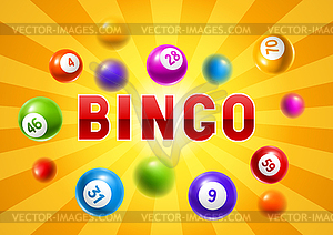 Бинго или лотерея с цветными шариками - изображение в векторном виде