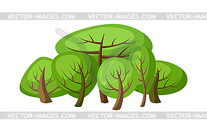 Spring or summer background with stylized trees - vector image