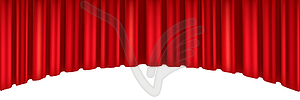 Red curtains of theater stage - vector image