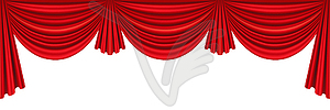 Red curtains of theater stage - vector image