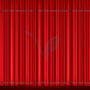 Red curtains of theater stage - vector clip art