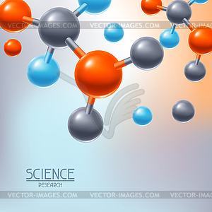 Background with abstract molecules or atoms - vector image