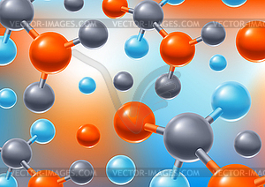 Background with abstract molecules or atoms - vector image