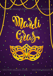 Mardi Gras party greeting or invitation card - vector clipart