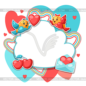 Happy Valentine Day frame - royalty-free vector clipart