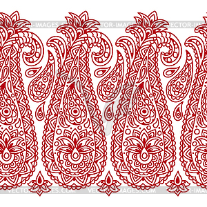 Indian ethnic seamless pattern with paisley - vector clipart