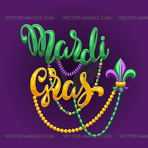 Mardi Gras party greeting or invitation card - vector image