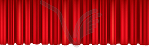 Red curtains of theater stage - vector clip art