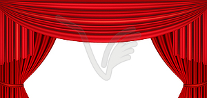 Red curtains of theater stage - vector clipart