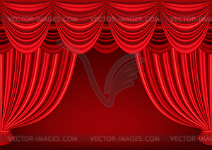 Красные шторы театральной сцены - векторизованное изображение