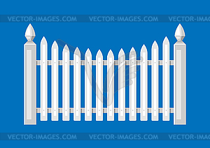 Белый деревянный забор - векторное графическое изображение