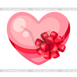 День Святого Валентина подарочная коробка с бантом - векторный клипарт