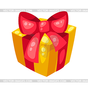 Gift box with bow - vector image