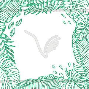 Frame with palm leaves - vector image