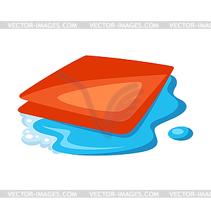 Wet cleaning rag - vector clip art