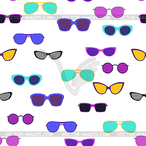 Seamless pattern with stylish sunglasses - vector clip art