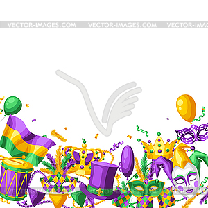 Mardi Gras party greeting or invitation card - vector image