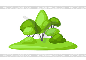 Spring or summer background with stylized trees - vector image