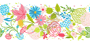 Seamless pattern with spring flowers - vector clip art