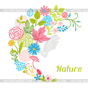 Background with spring flowers - vector clipart