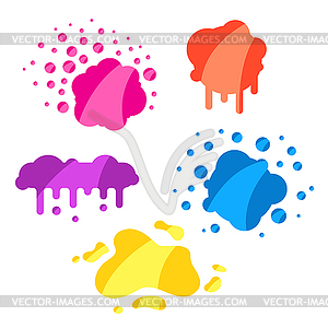 Set of splashes, spots and drops - vector image