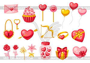 Happy Valentine Day set - vector clipart / vector image
