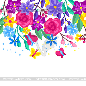 Background with spring flowers. Beautiful decorativ - vector clipart