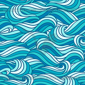 Seamless wave pattern. Background with sea, river o - vector clip art