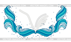 Decorative frame of waves. Background with sea, - vector image