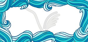 Card design with waves. Background with sea, river - vector clipart