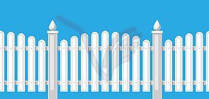 White wooden fence - vector clip art