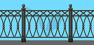 Металлический кованый забор - изображение векторного клипарта