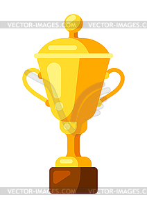 Icon of gold cup in flat style - vector clipart