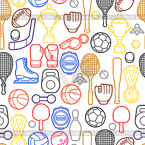 Seamless pattern with sport icons - vector image