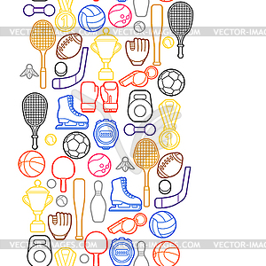 Seamless pattern with sport icons - vector clipart