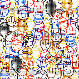 Seamless pattern with sport icons - vector clip art