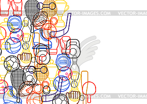 Background with sport icons - vector clipart