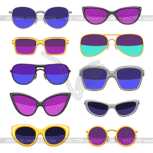 Set of stylish sunglasses - vector clip art