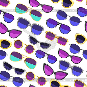 Seamless pattern with stylish sunglasses - vector image