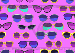 Seamless pattern with stylish sunglasses - vector clipart