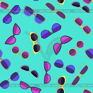 Seamless pattern with stylish sunglasses - vector image