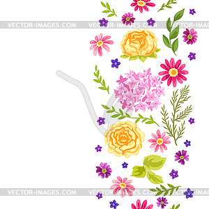 Seamless pattern with pretty flowers - vector clip art