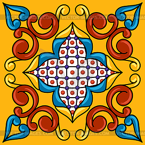 Mexican talavera ceramic tile pattern. Decoration - vector EPS clipart